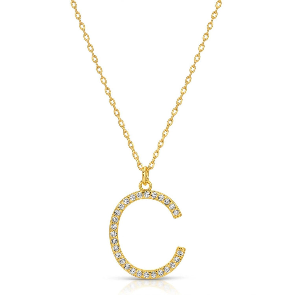 Large Pave Initial Pendants