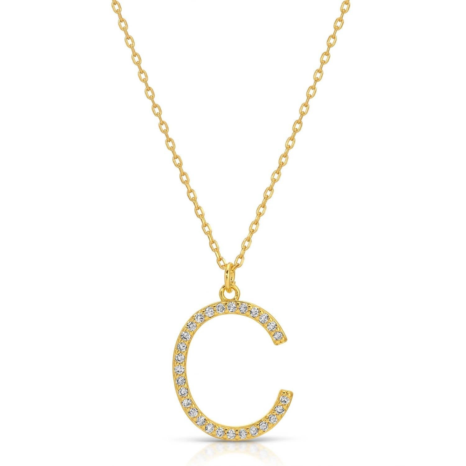 Large Pave Initial Pendants
