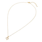 SECRET BOX_Stainless Steel Stone Paved Open Heart Pendant Necklace