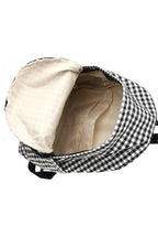 Coquette Bow Embroidered Checkered Backpack