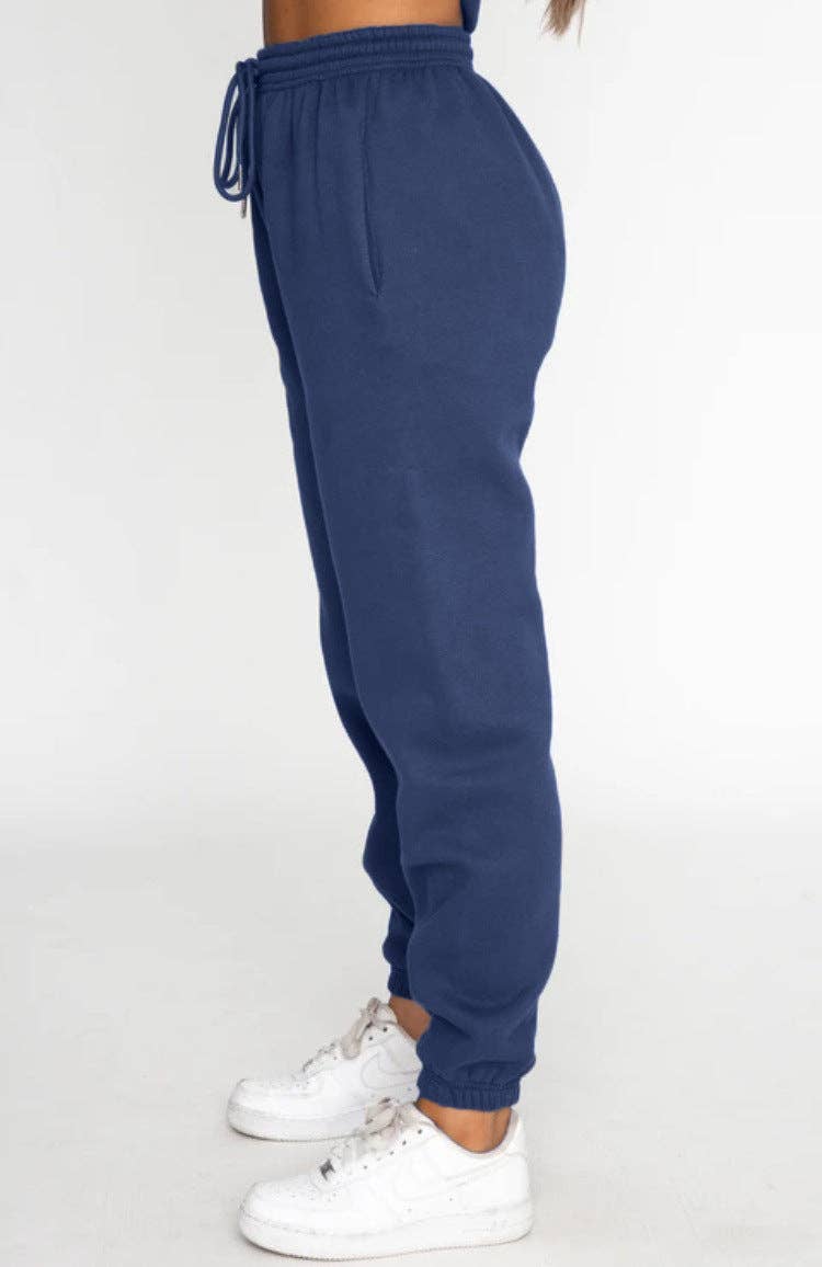 Ladies Solid Color Sweatshirt and Pants Sets