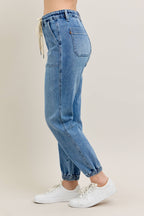 High Waisted Denim Jogger