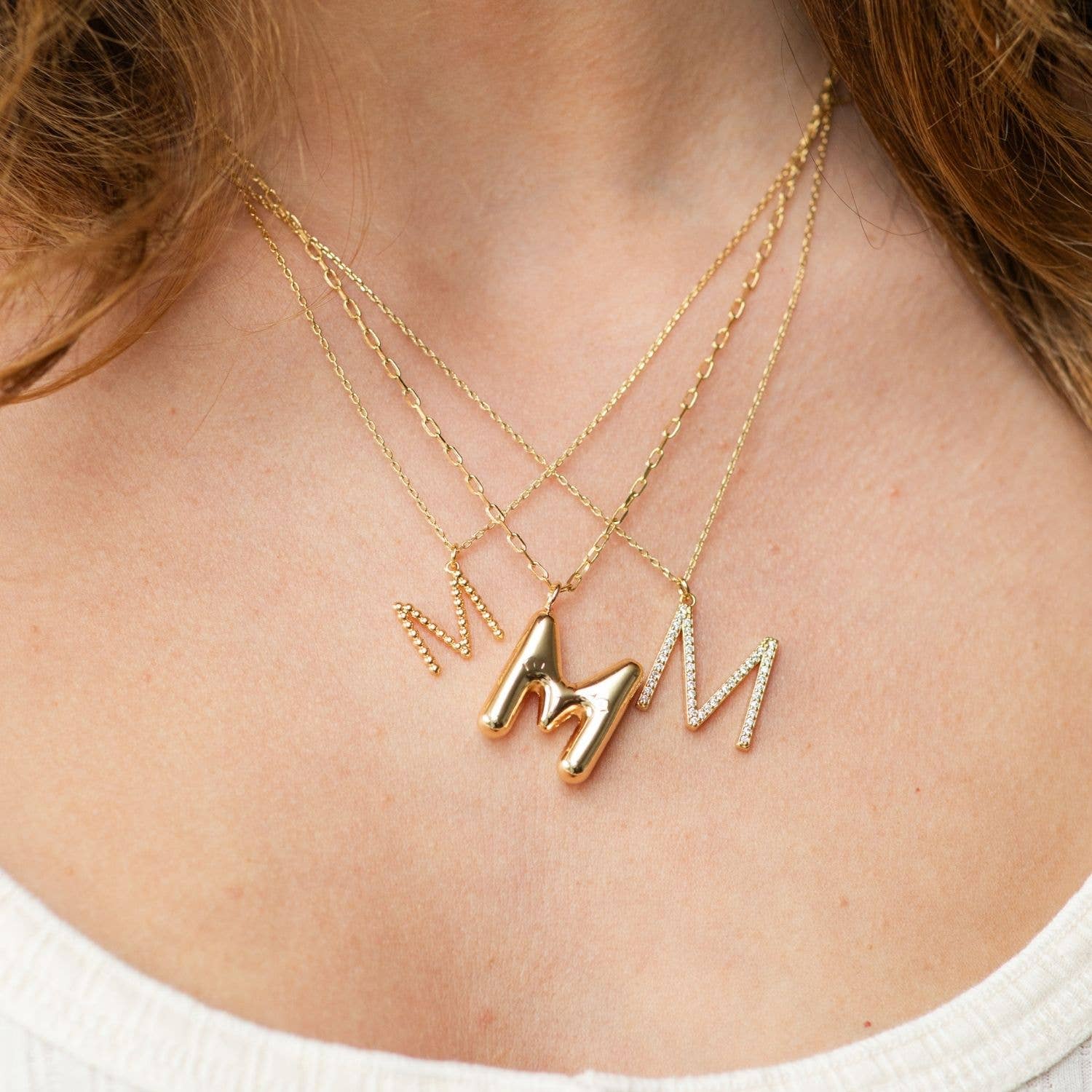 Large Pave Initial Pendants