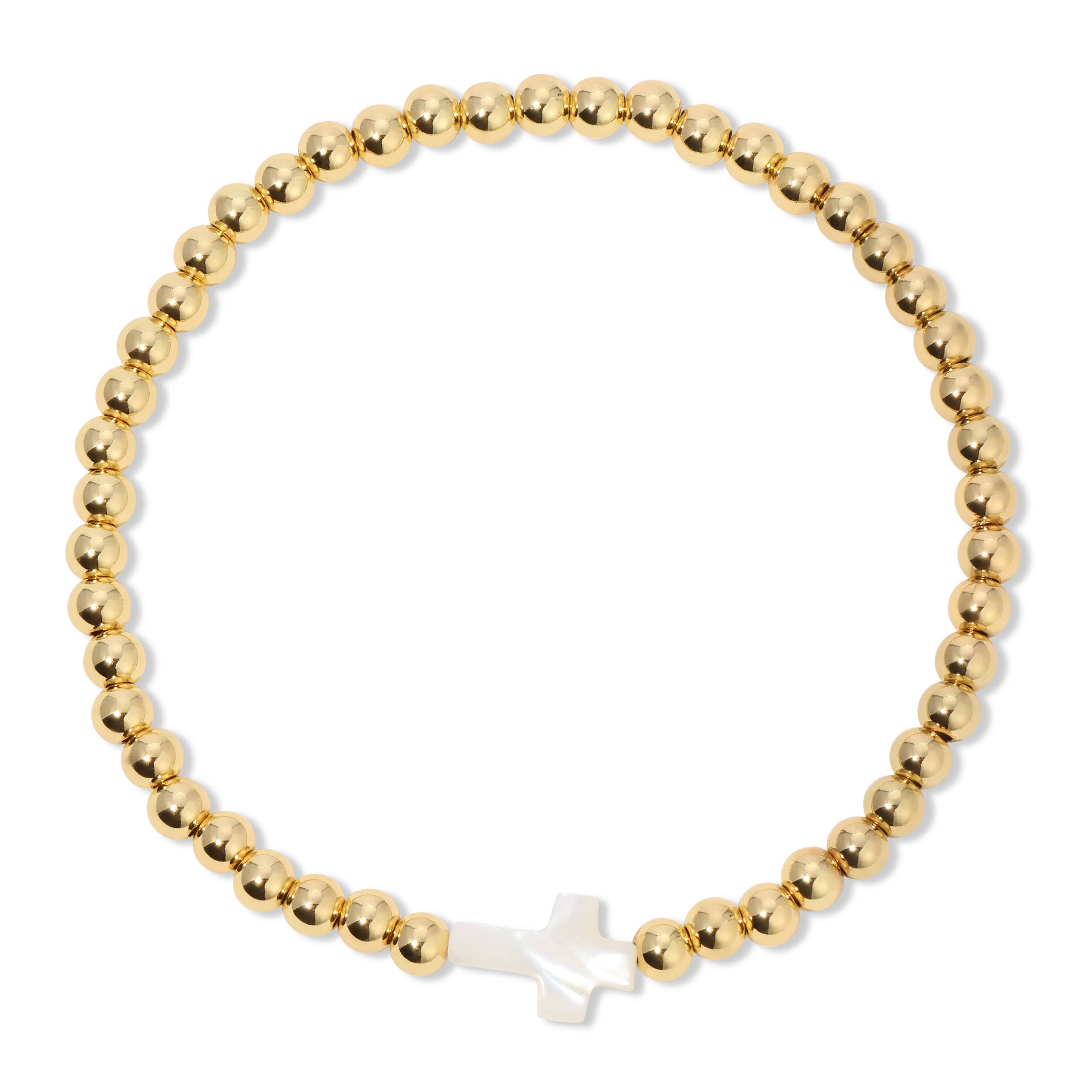 4Mm Bracelet With Shell Cross