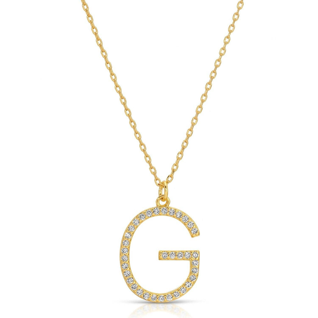 Large Pave Initial Pendants