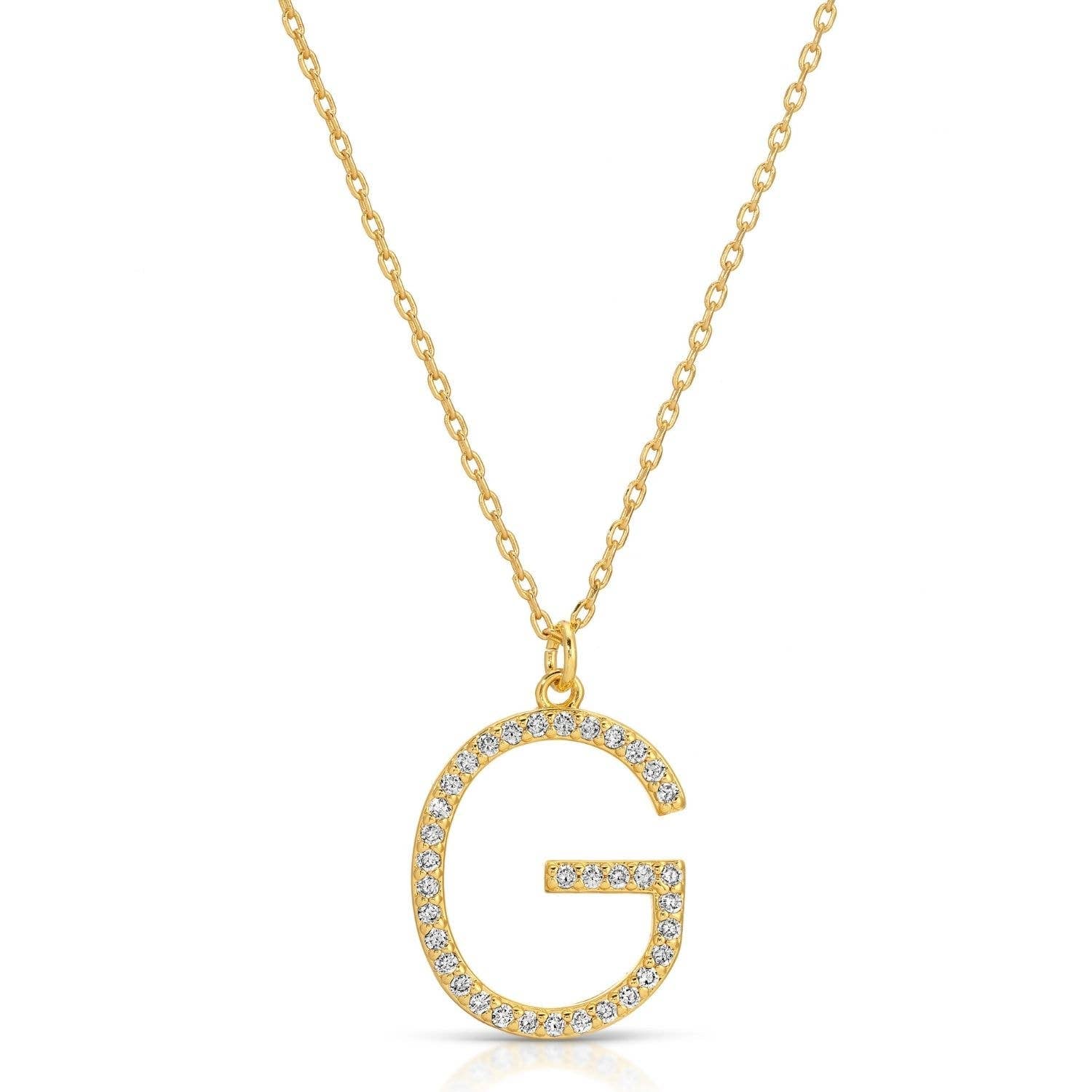 Large Pave Initial Pendants