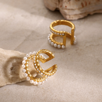 Double Layer 18k Gold Plated Hypoallergenic Ear Cuff Set