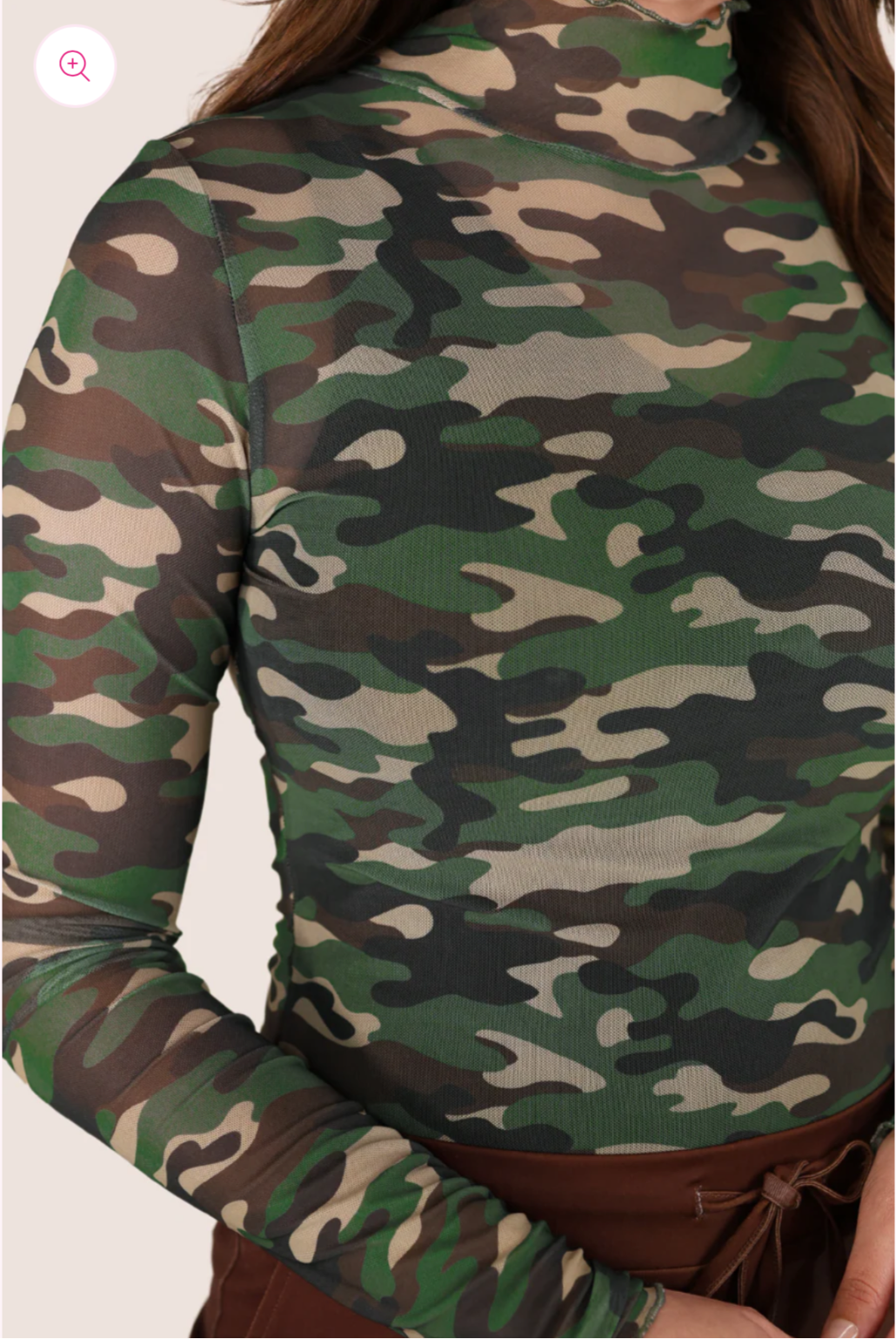 Camo Keigan Mesh Top